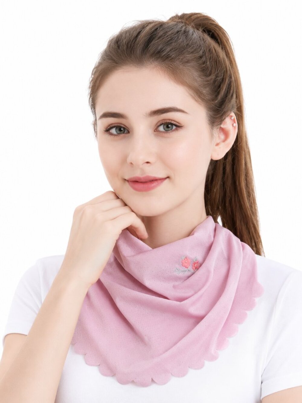 2Pcs - Lightweight Cooling Sun Protection Face Cover Scarf with Ear Hooks